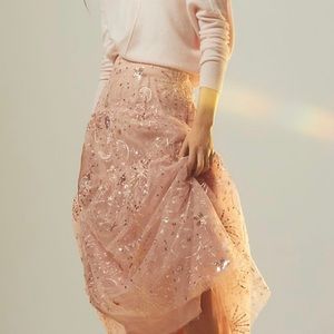 Eva Franco Edita Tiered Sequin Tulle Maxi Skirt